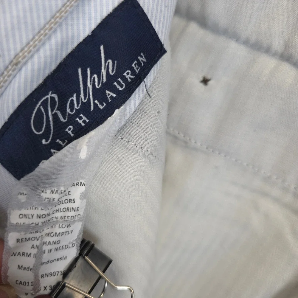 Ralph Lauren Men 34x28 Grey Houndstooth Dress Pants Flat Front Straight Leg‎